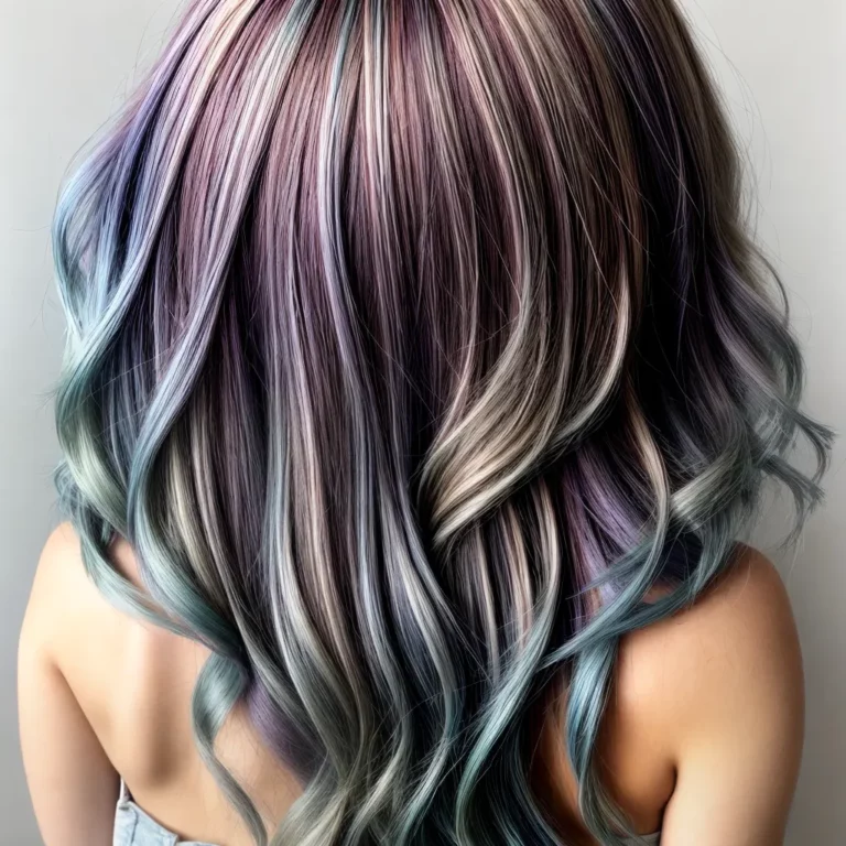 Cabelo com mechas em tons de opala
