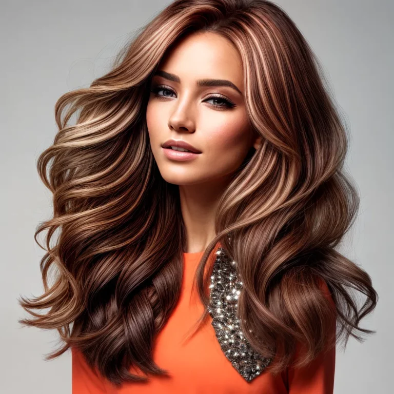 Cabelo com mechas em tons de coral