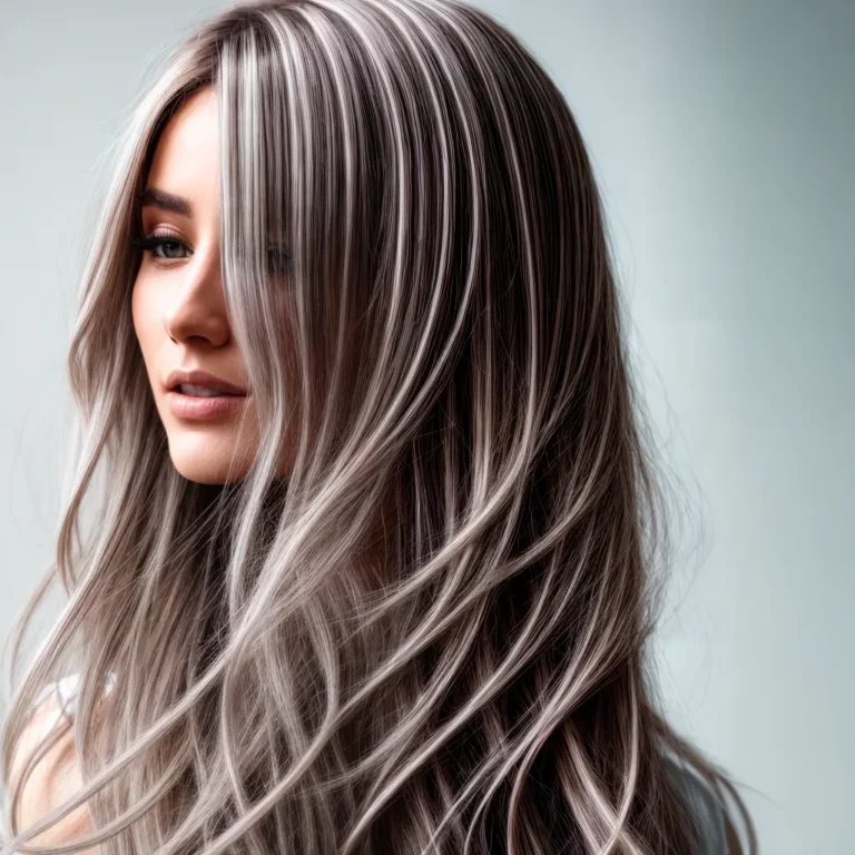 Cabelo com mechas em tons de calcita
