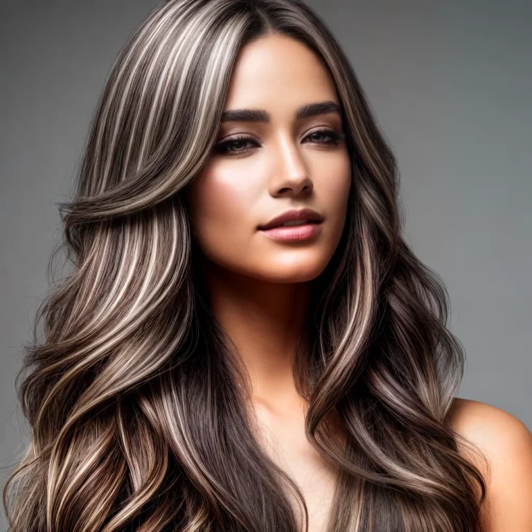 Cabelo com mechas em tons de pirita