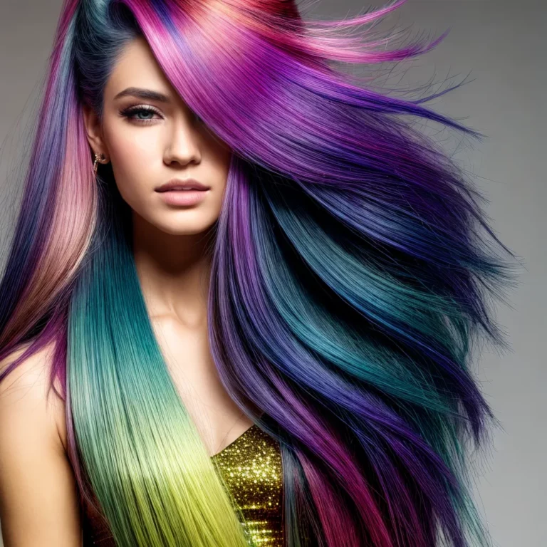 Cabelo com mechas em tons de fluorita
