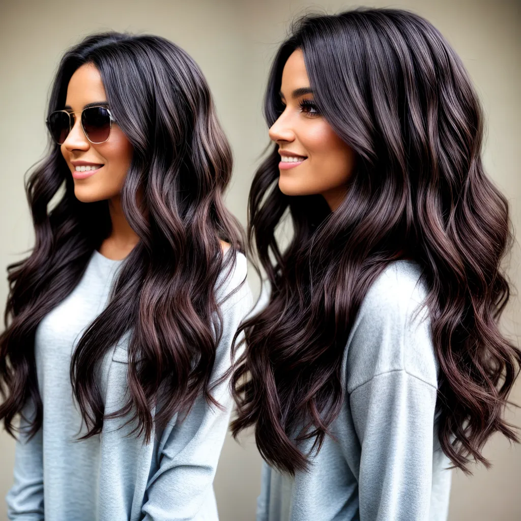 mulher cabelo ondulado sorriso estiloso