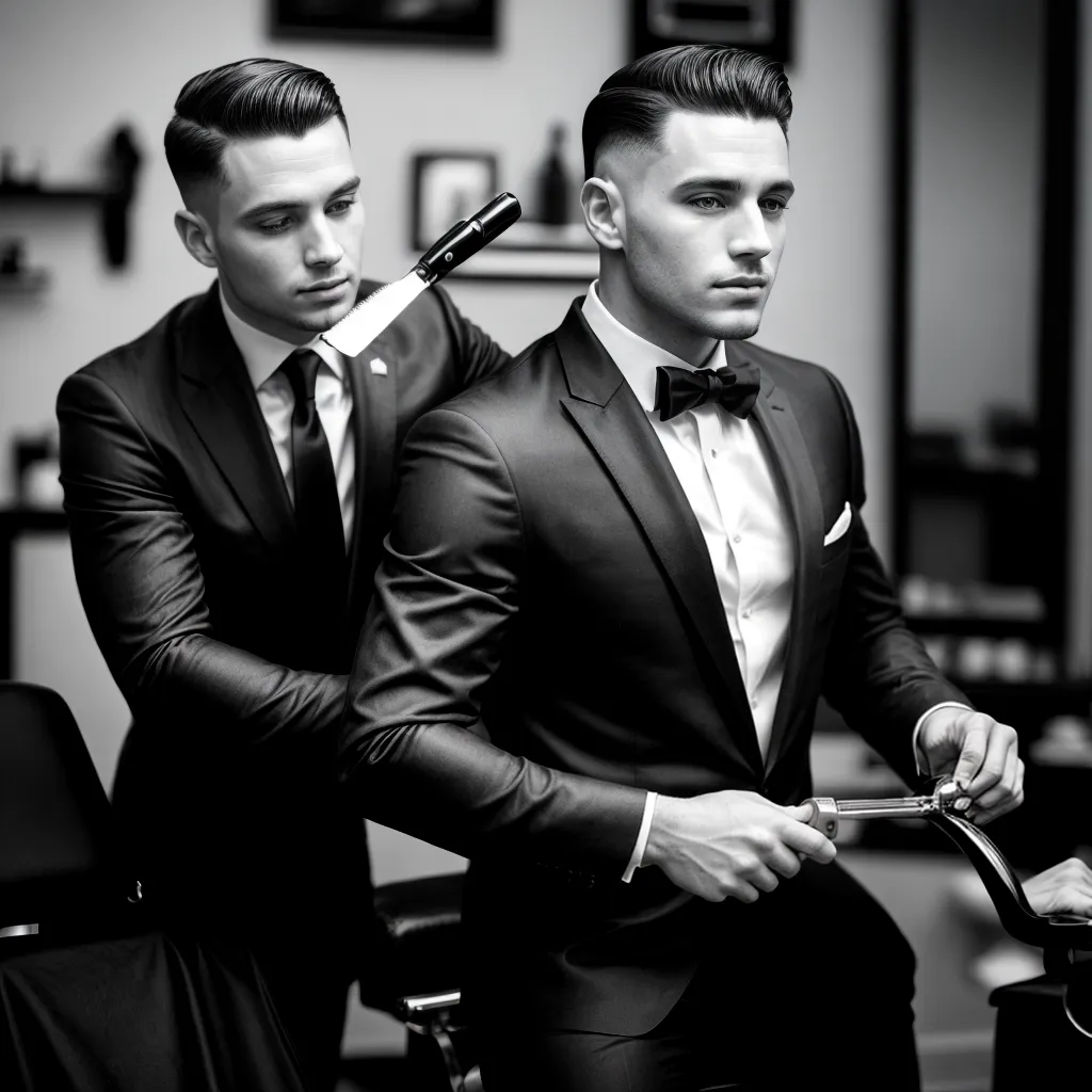corte classico homem barbeiro sofisticado
