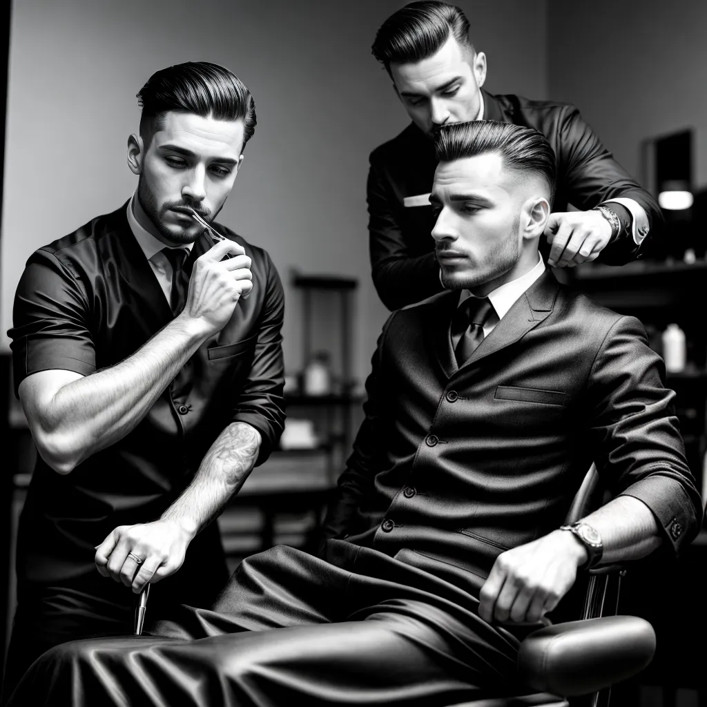 corte masculino barbeiro preto branco