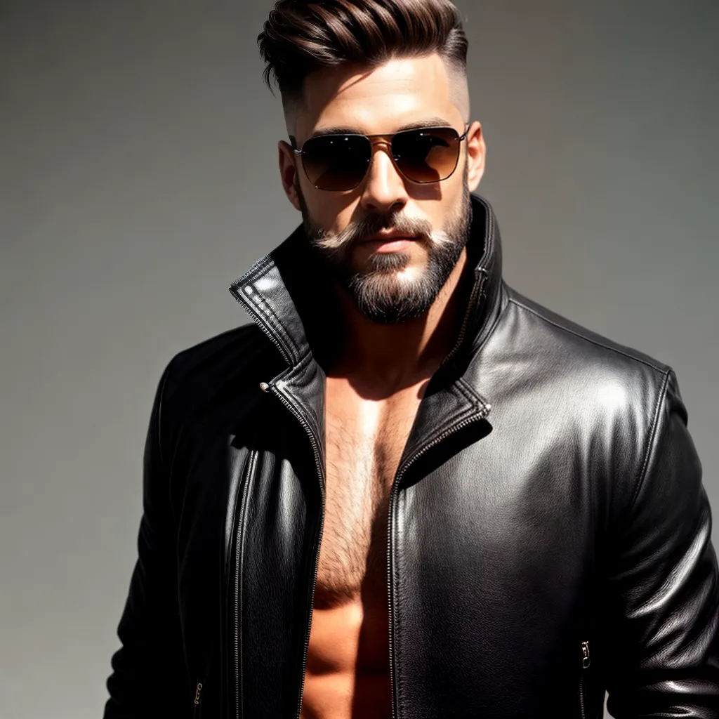 homem estiloso barba cabelo jaqueta