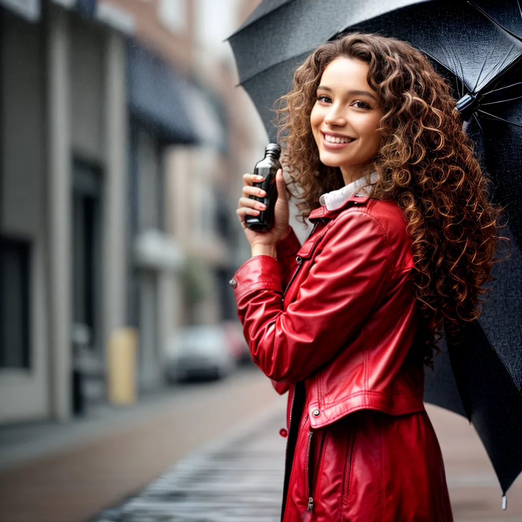 mulher cabelo cacheado chuva anti frizz
