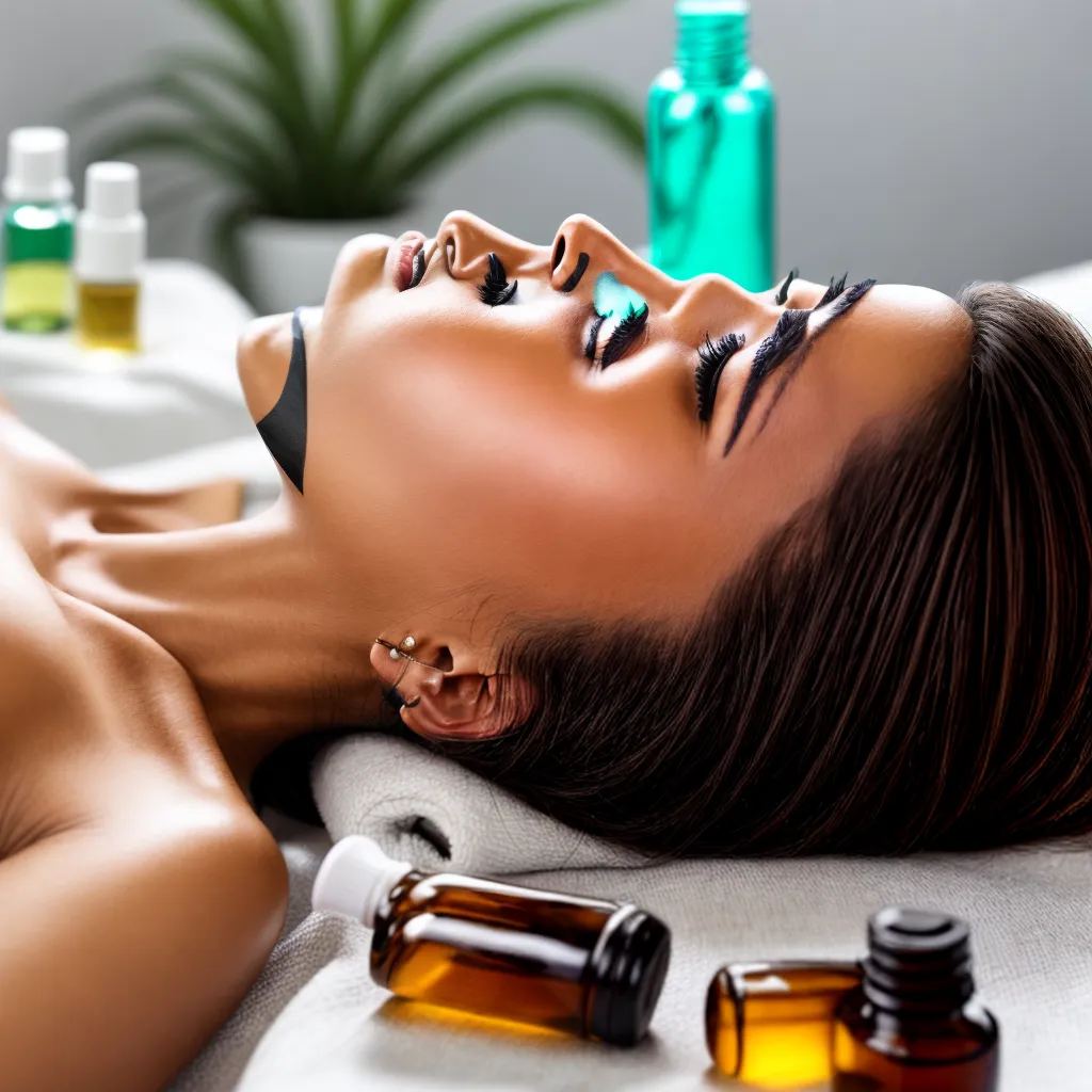 mulher oleos essenciais massagem