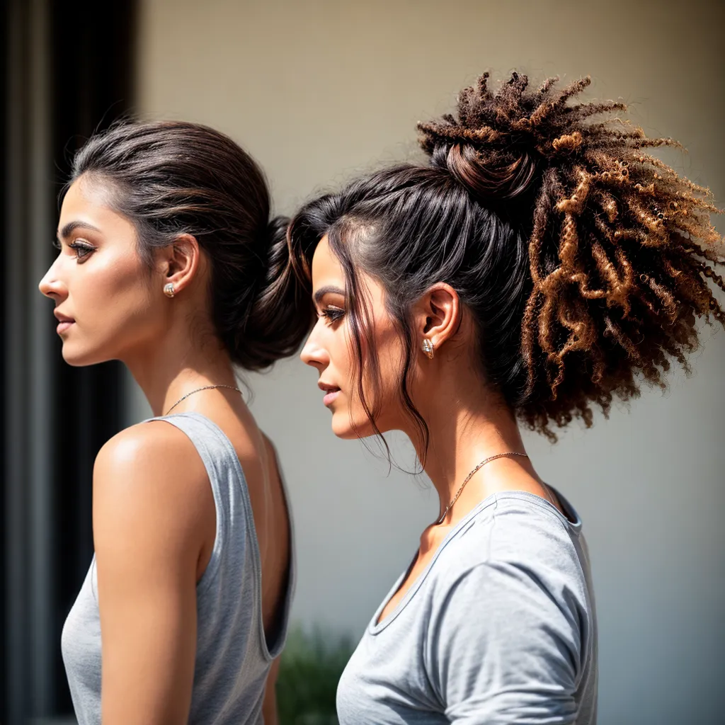 cabelo ondulado mulher coque despojado