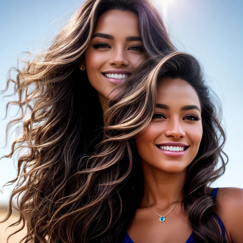 mulher cabelo ondas sol mulher cabelo ondas sol