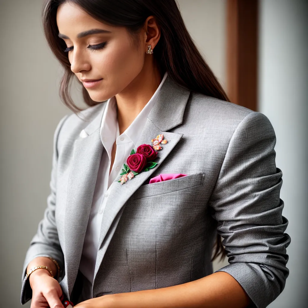 mulher profissional blazer bordado elegante mulher profissional blazer bordado elegante