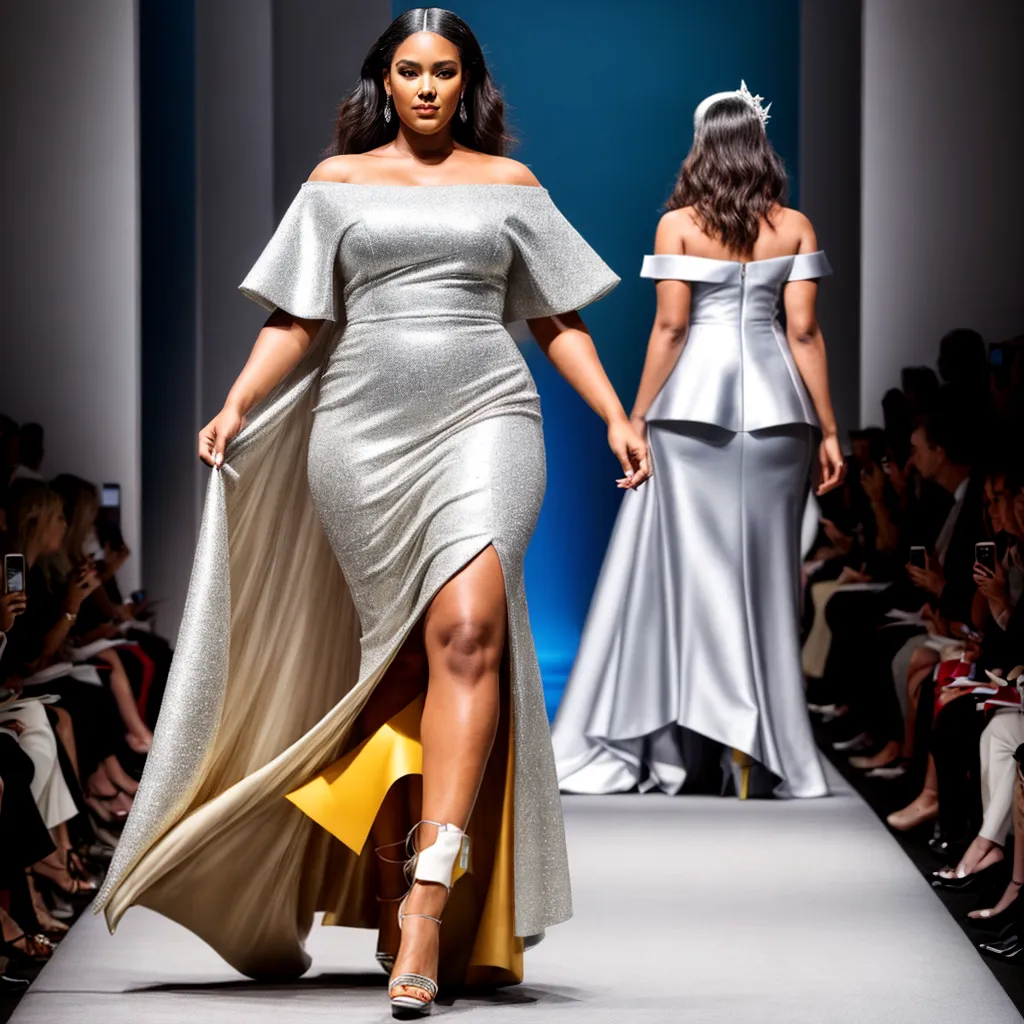 modelo plus size passarela glamour couture