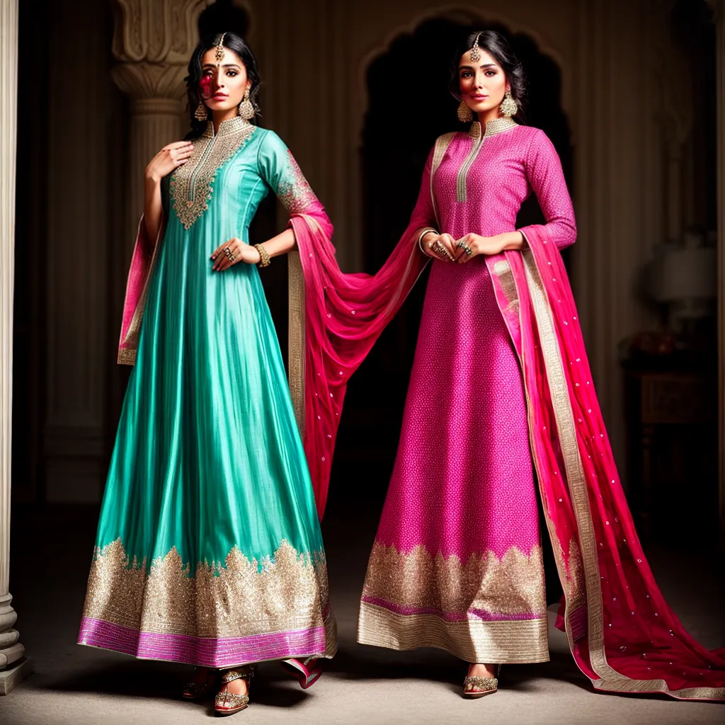 mulher salwar kameez bordado elegancia