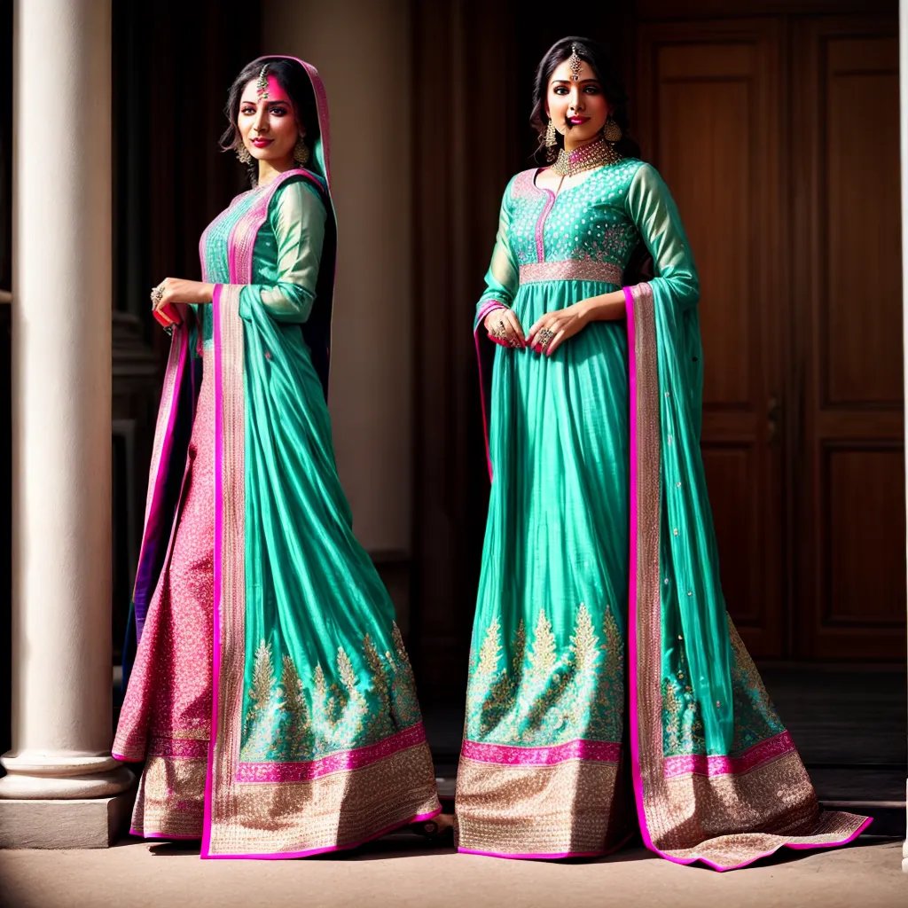 mulher salwar kameez bordado tradicional