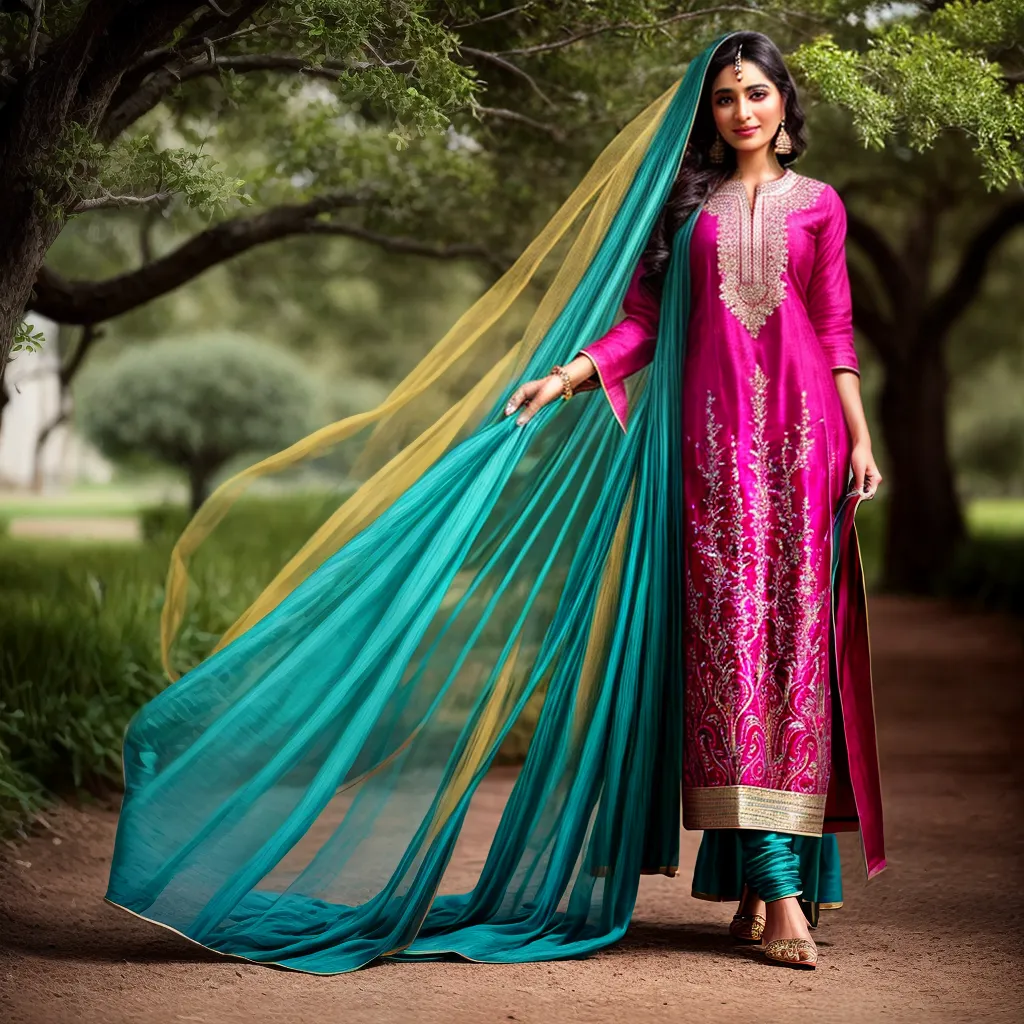 salwar kameez tradicional elegante campos