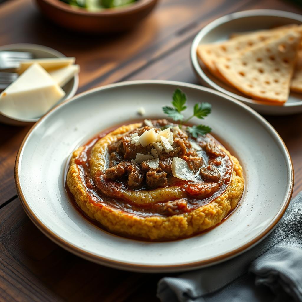 Como Fazer Receita Polenta Mole Molho Carne Moída Passo a Passo