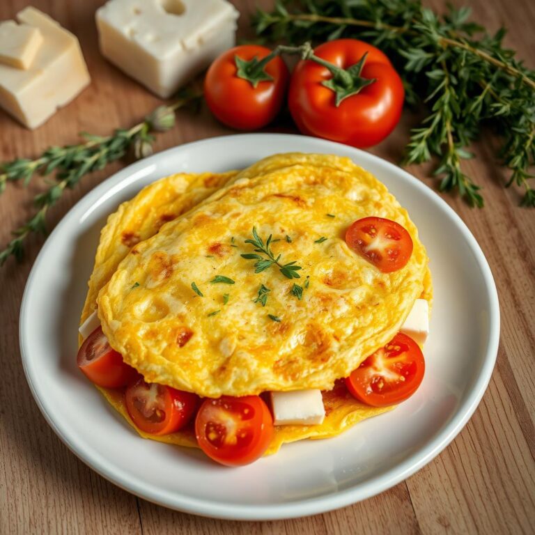 Como Fazer Omelete Integral com Queijo Branco, Tomate e Orégano