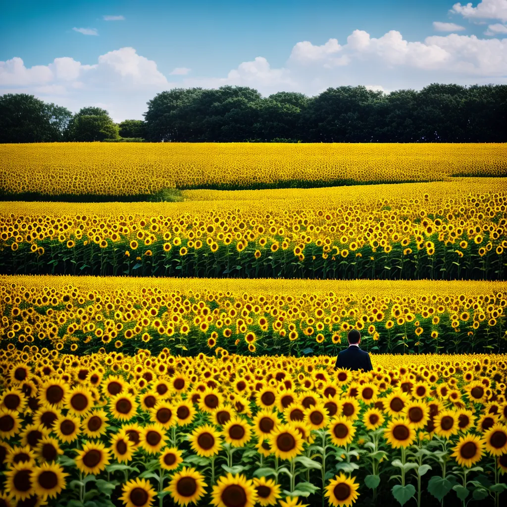 Fotos campo girassois amarelo sonhador