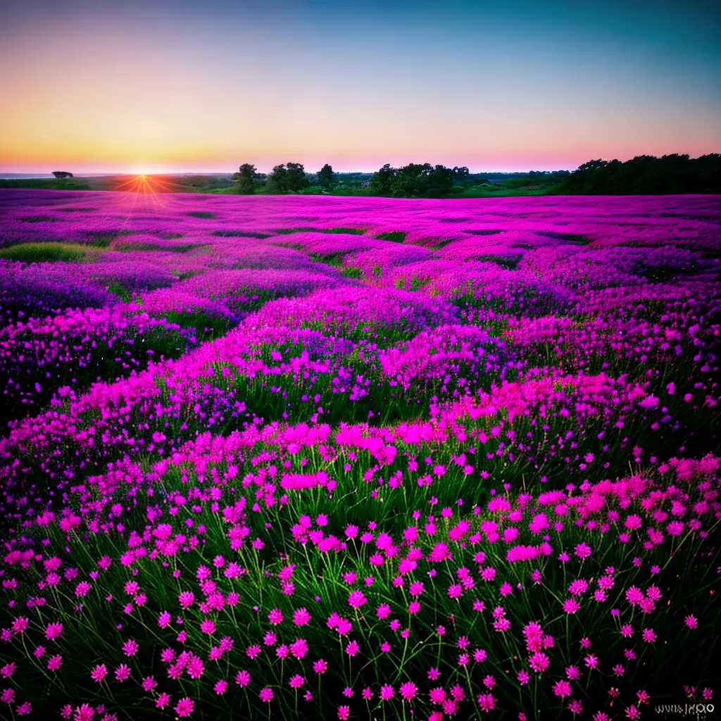 Fotos campo roxo por do sol transformacao