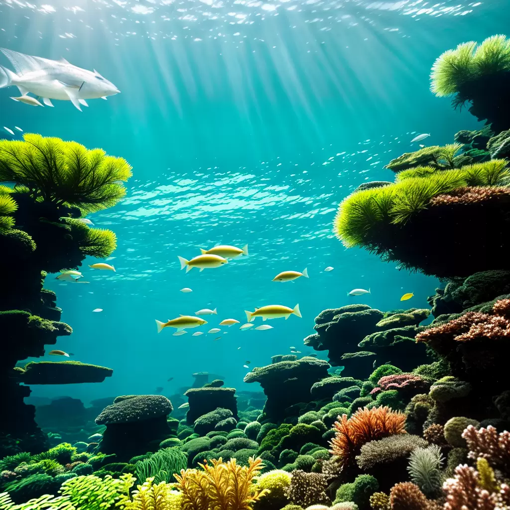 Fotos vida subaquatica plantas peixes raios