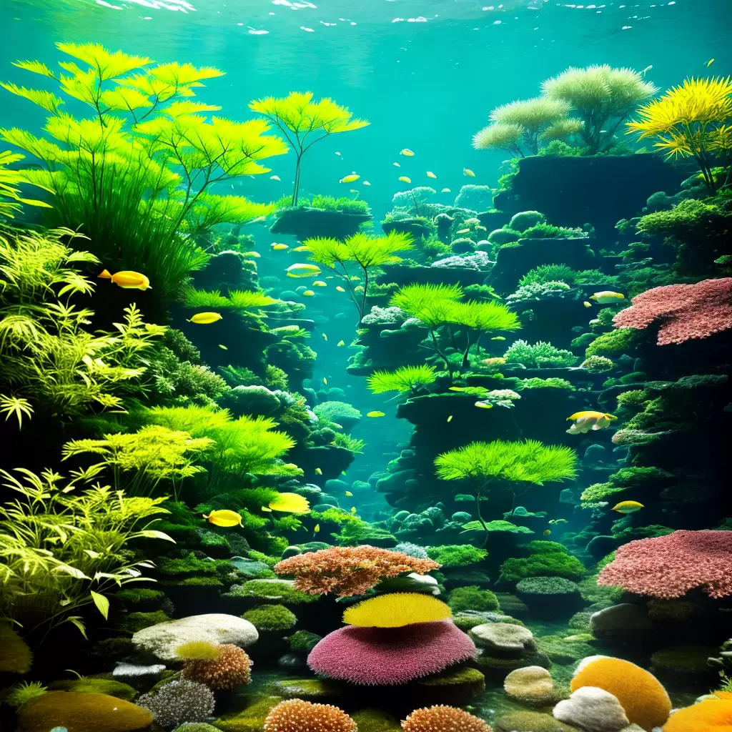 Fotos cena subaquatica serena plantas