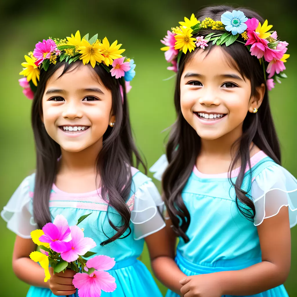 Fotos menina sorriso coroa flores Fotos menina sorriso coroa flores