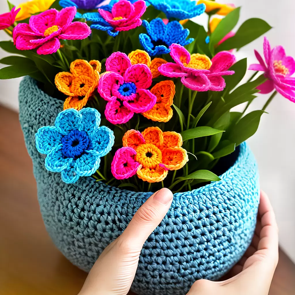 Fotos croche vaso flores passo a passo 1