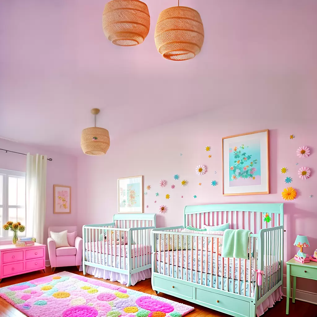 Fotos quarto bebe flores pastel 1