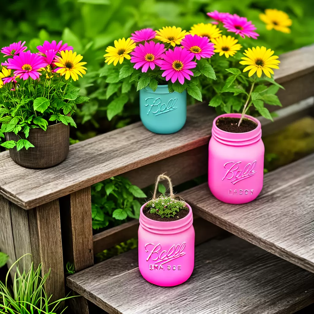 Fotos vaso flores jar pintado jardim