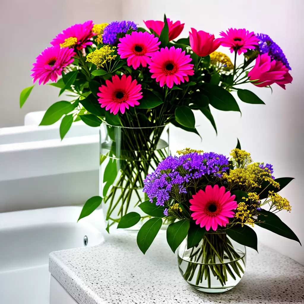 Fotos flores vaso banheiro elegancia
