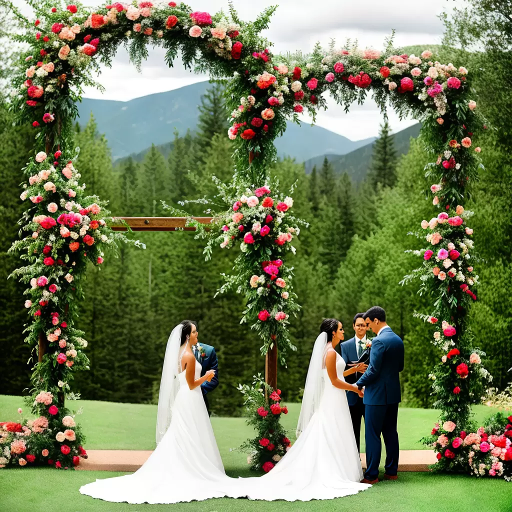 Fotos casamento ar livre flores coloridas