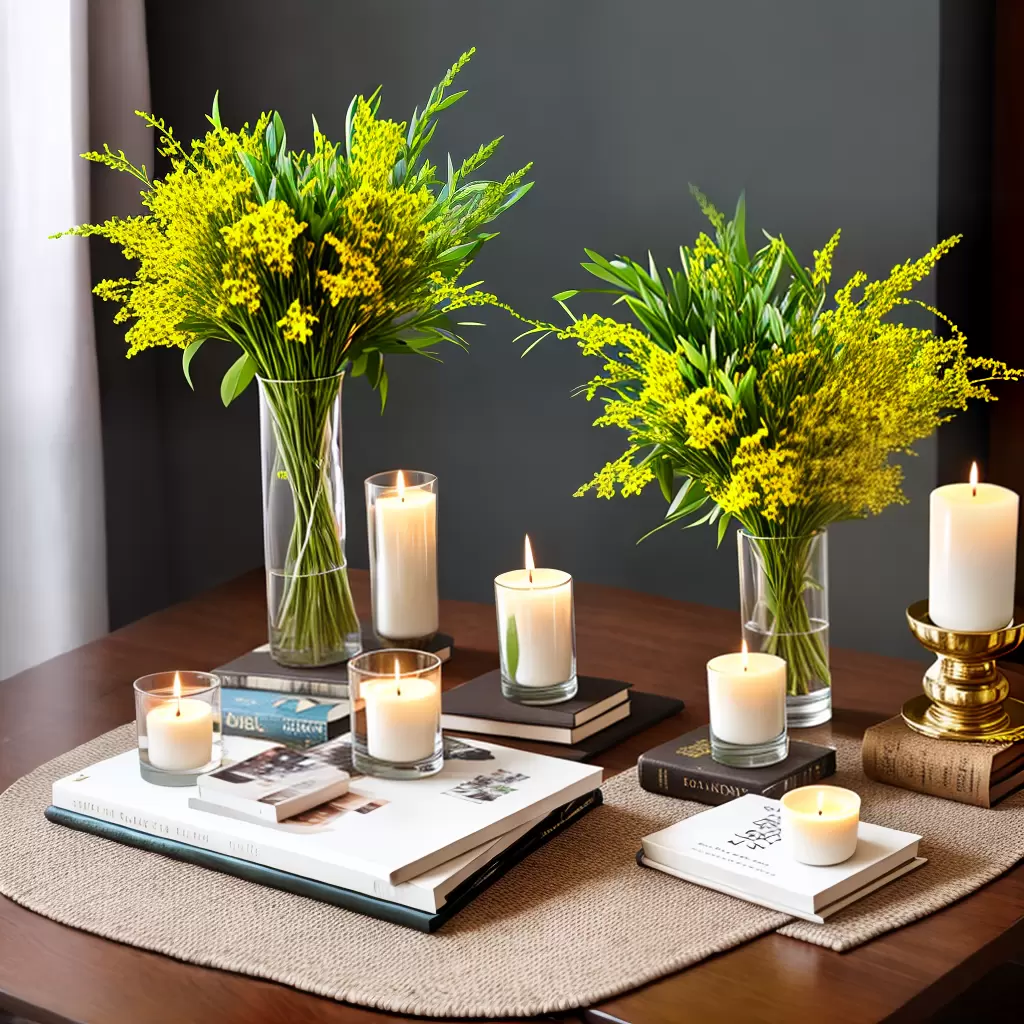 Fotos flores vaso livros velas coasters Fotos flores vaso livros velas coasters