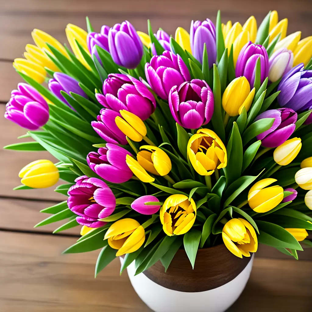 Fotos flores primavera vaso rustico ovos pascoa