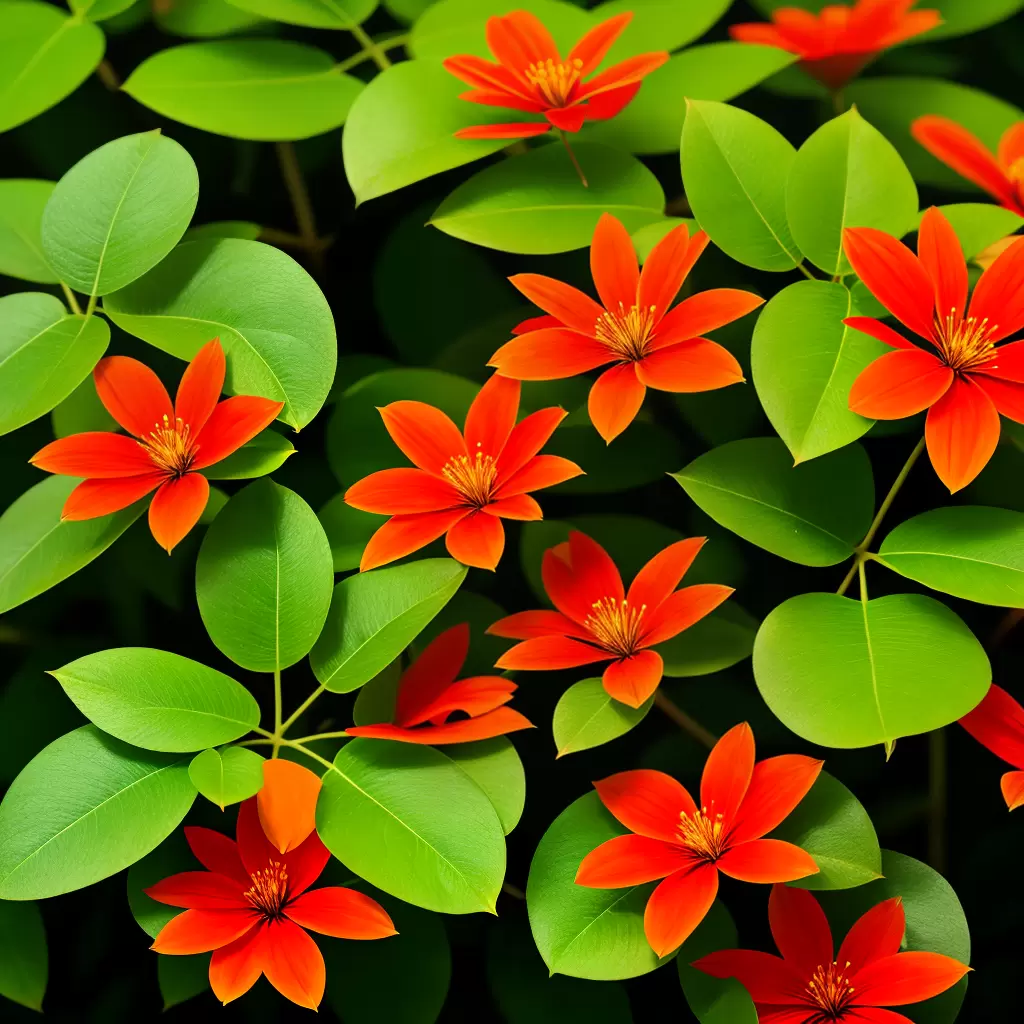 Fotos flor fogo petalas verde folhagem