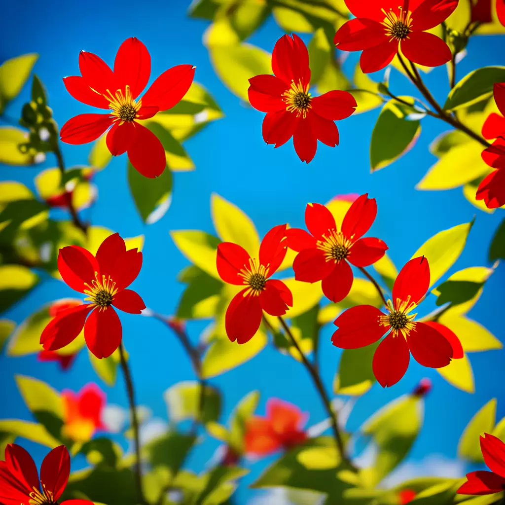 Fotos flor sao jorge vermelha amarela folhas ceu