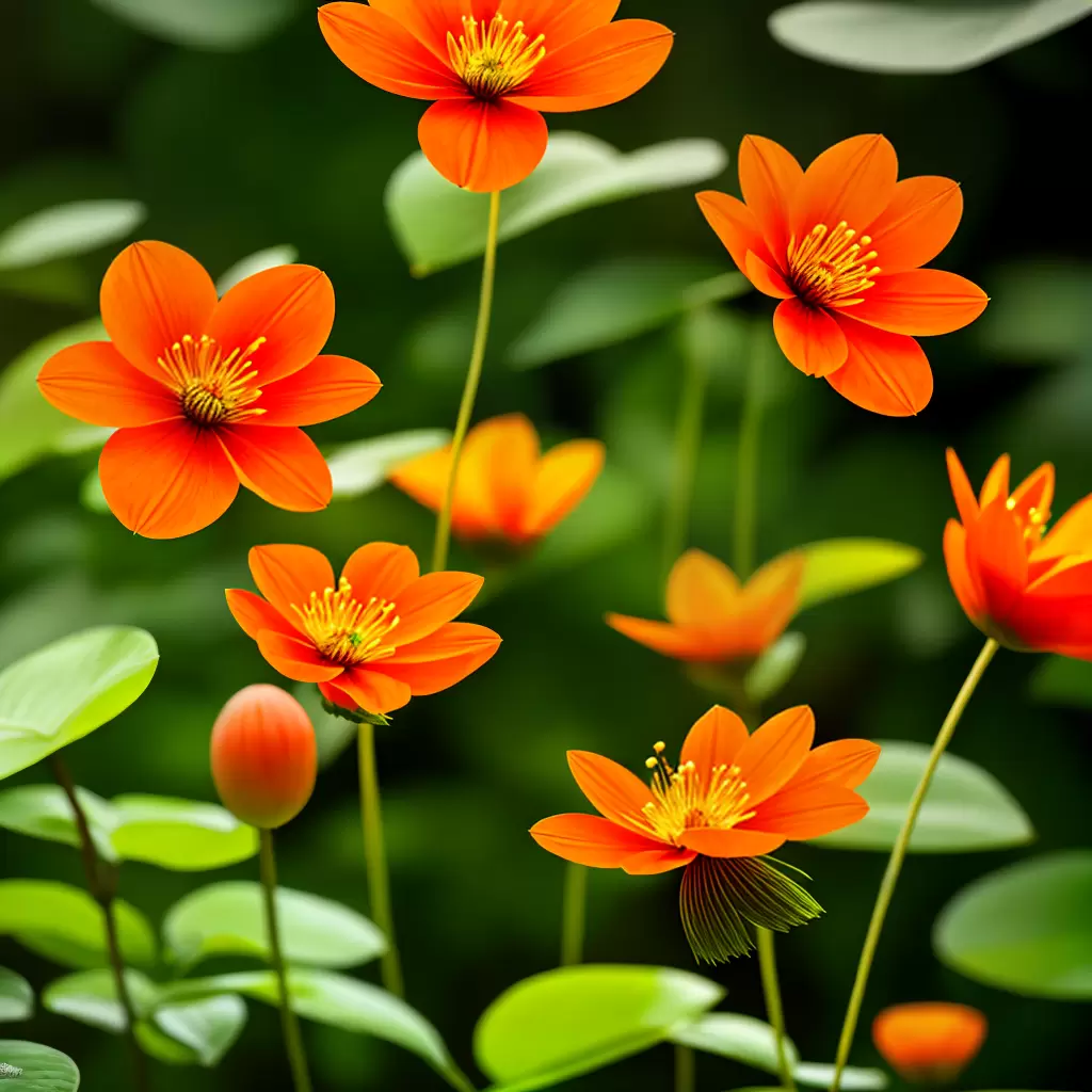 Fotos flor lanterna japonesa laranja verde