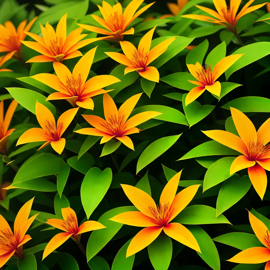 Fotos flor garra leao laranja amarelo folhagem