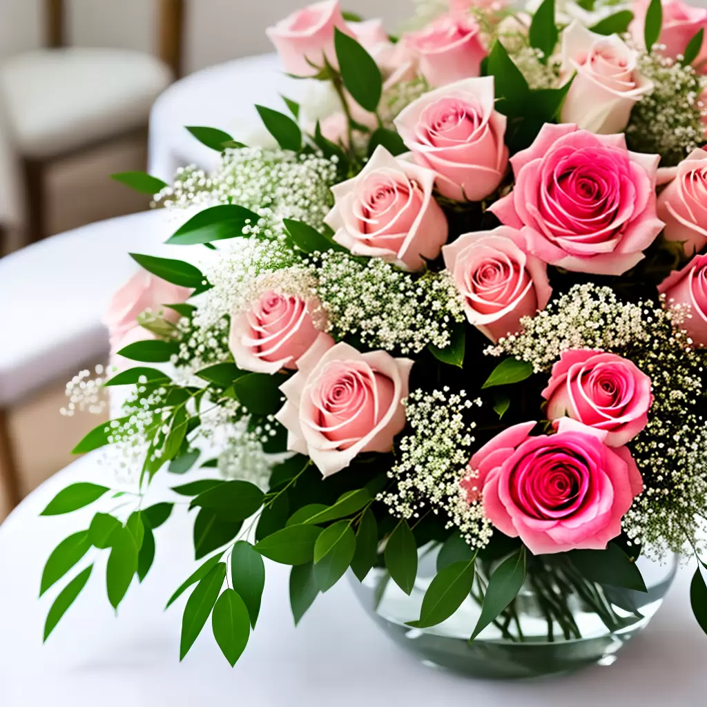 Fotos arranjo rosas cristal bebes folhas