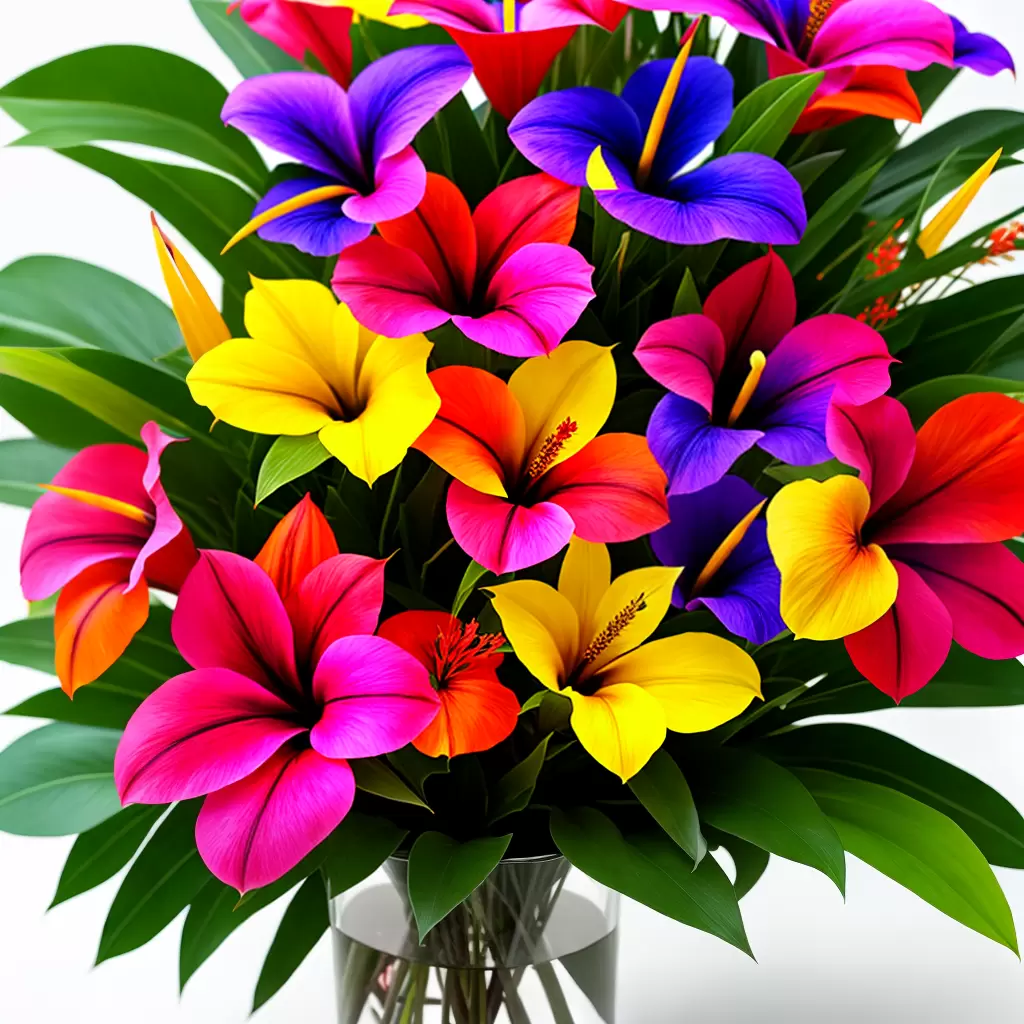 Fotos bouquet tropical flores cores altas