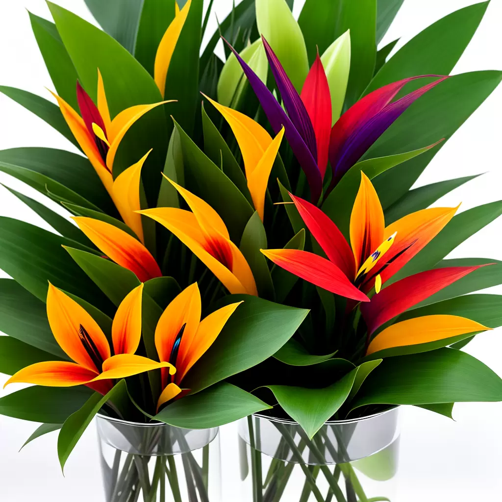 Fotos flores tropicais cores vibrantes folhagem