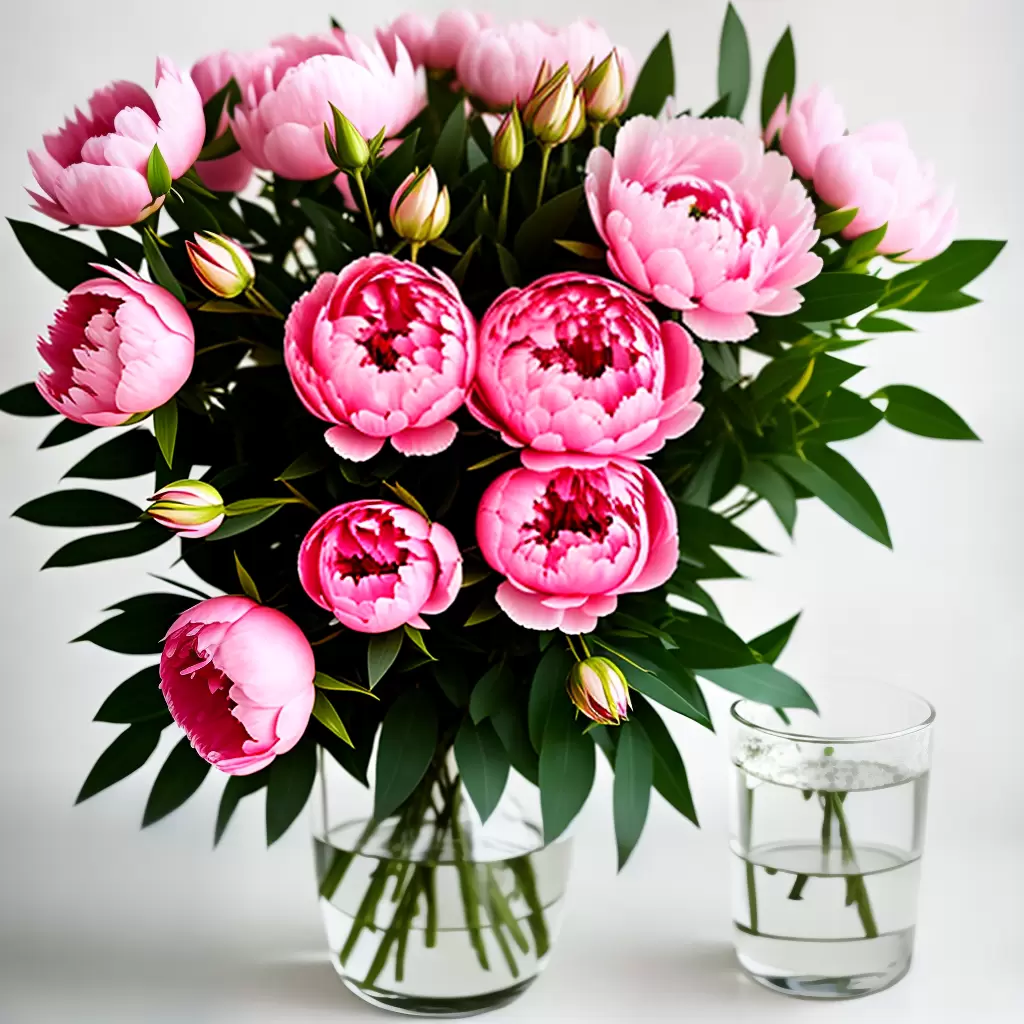 Fotos buque peonias rosa branco agua Fotos buque peonias rosa branco agua