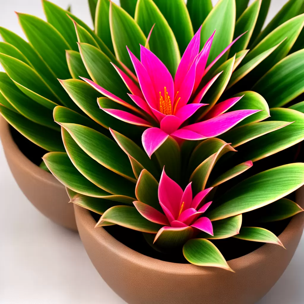 Fotos bromelia ceramica rosa presente