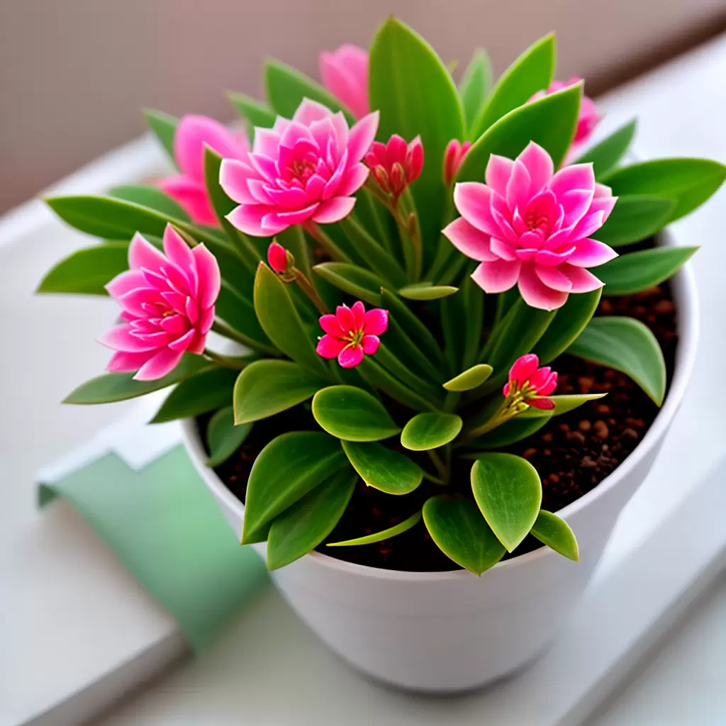 Fotos planta suculenta flores rosa presente