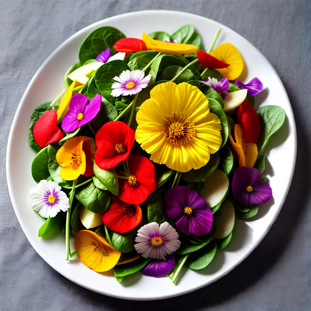 Fotos salada fresca flores comestiveis