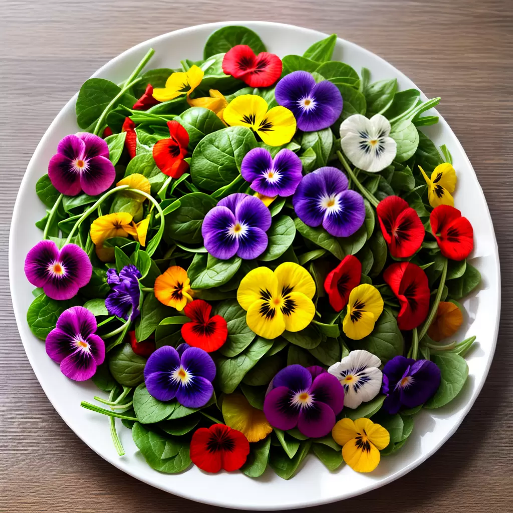 Fotos salada colorida flores comestiveis 2