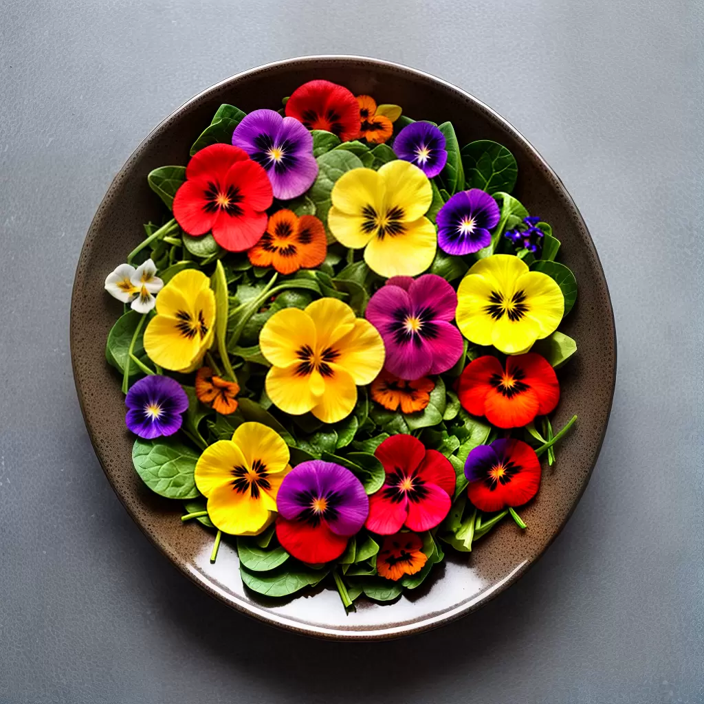 Fotos salada flores comestiveis coloridas 1