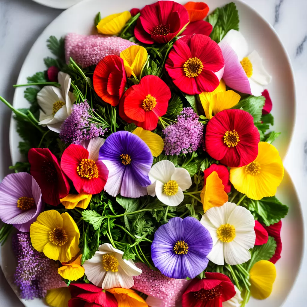 Fotos comida colorida flores comestiveis