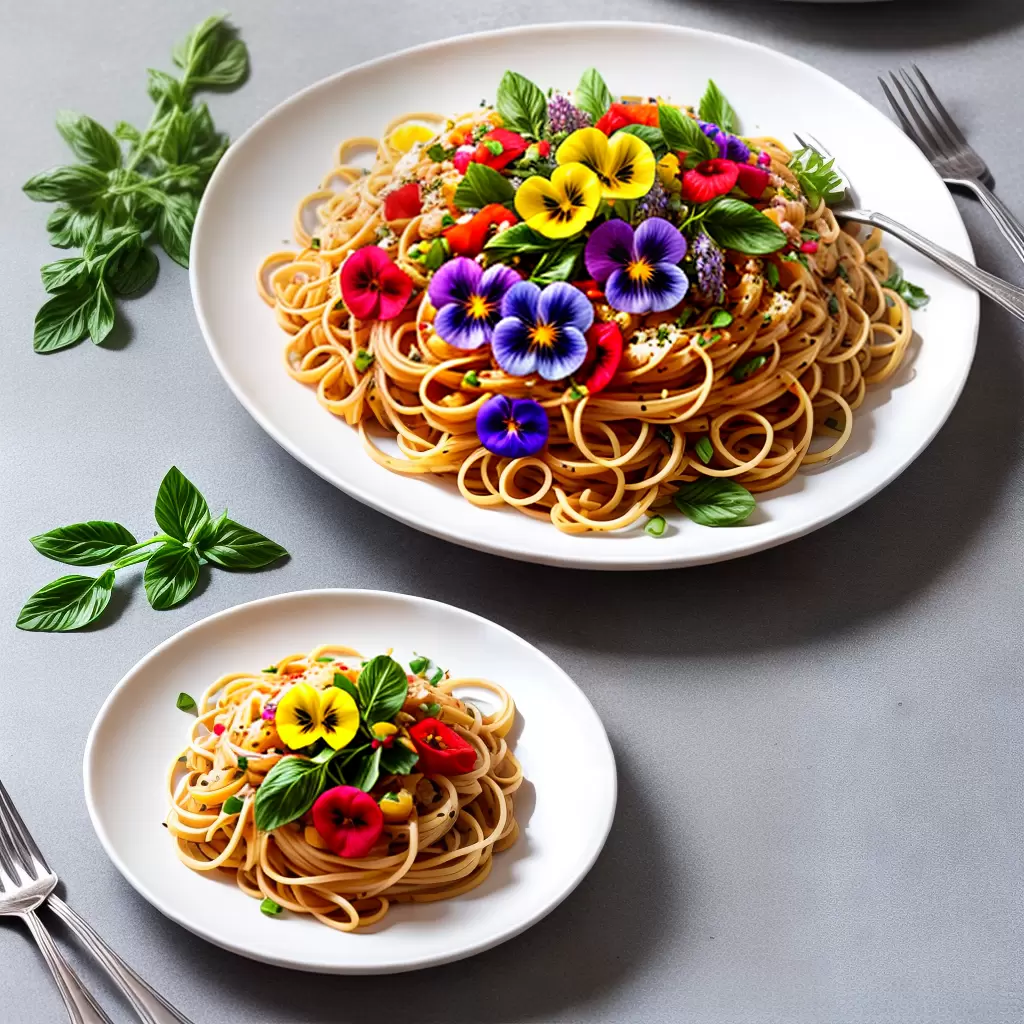 Fotos pasta flores comestiveis elegante