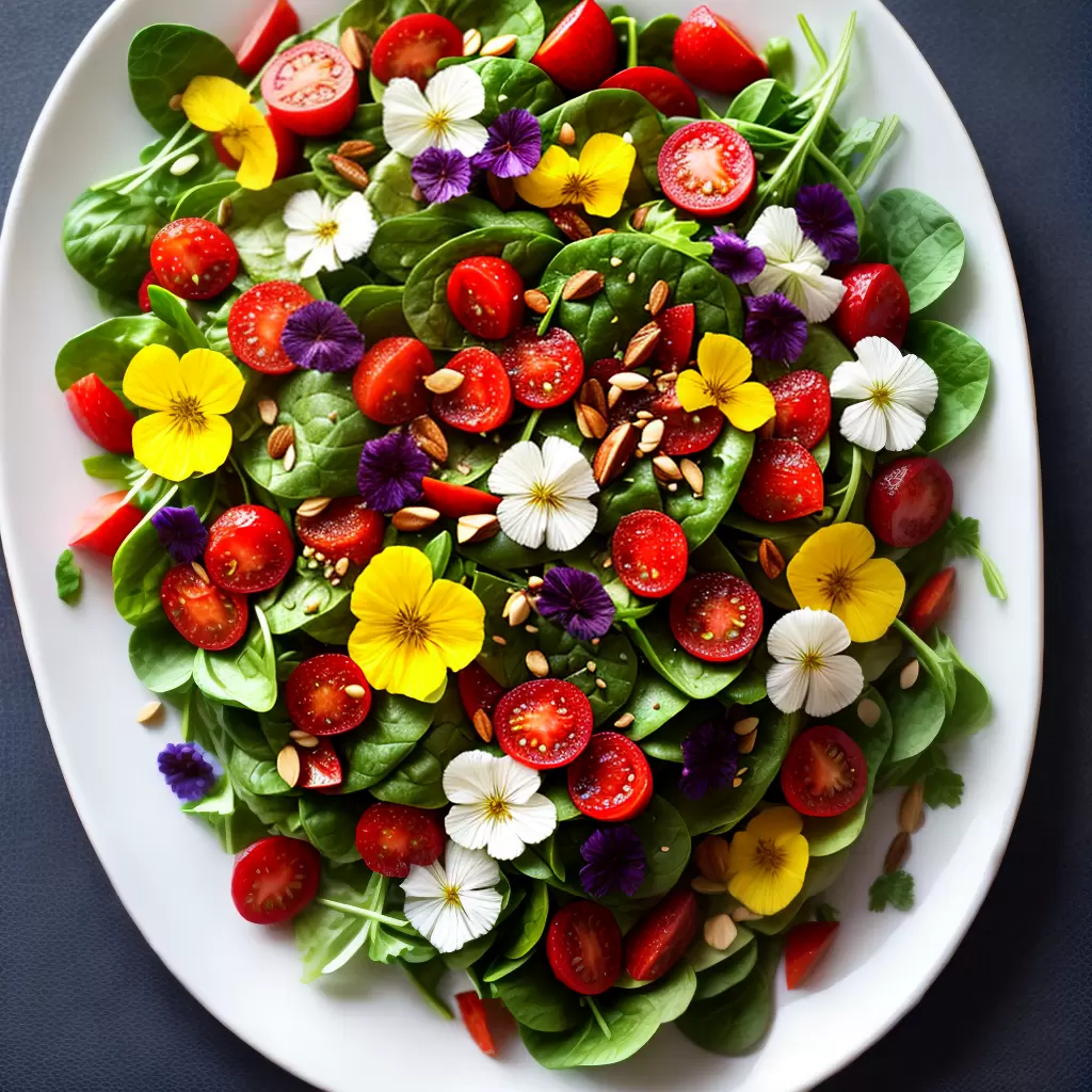 Fotos salada fresca flores comestiveis 1