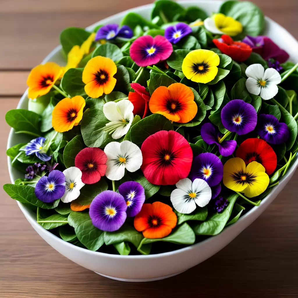 Fotos salada flores comestiveis coloridas 4 Fotos salada flores comestiveis coloridas 4