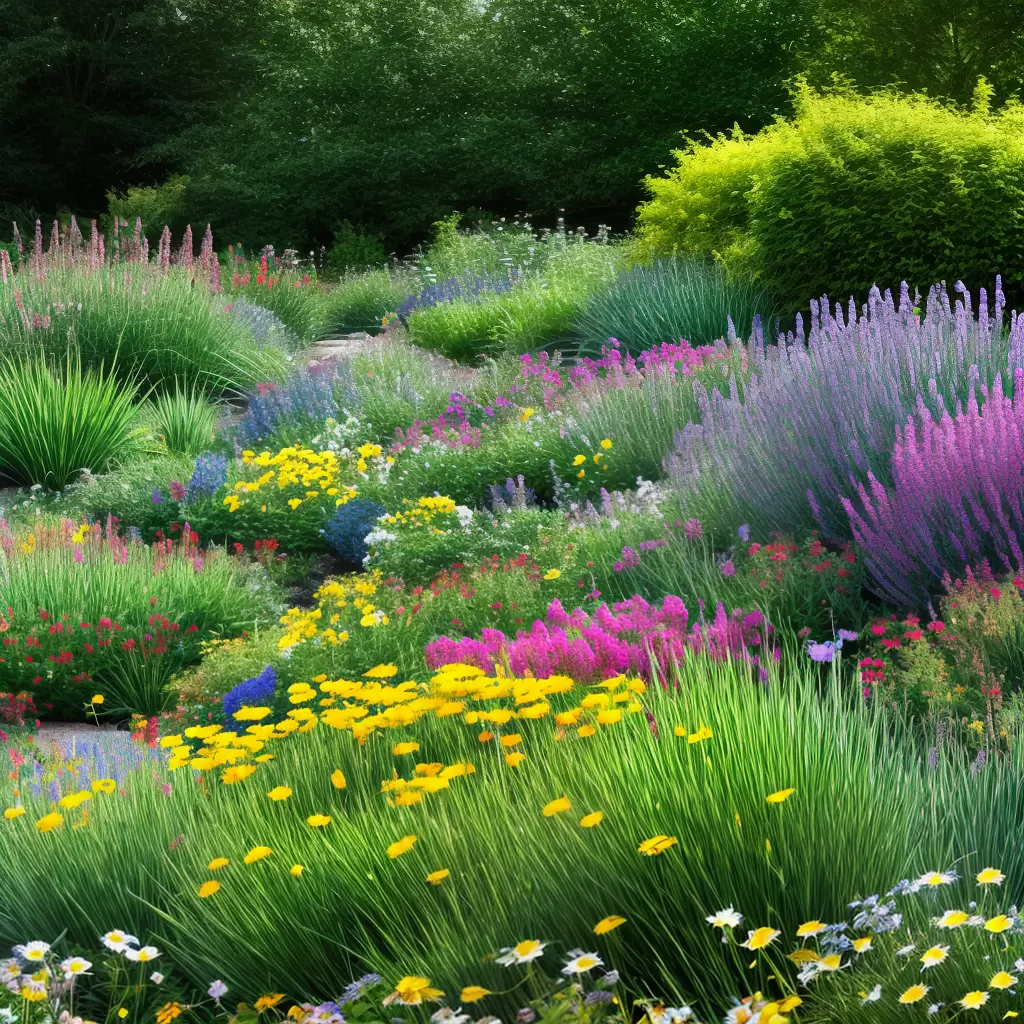 Fotos jardim perene colorido lavanda girassol